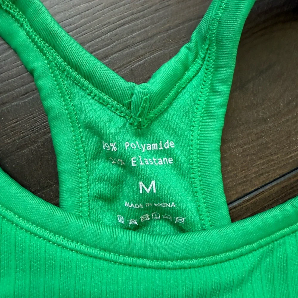 Green Ribbed Tank Top - Picture 2 of 2